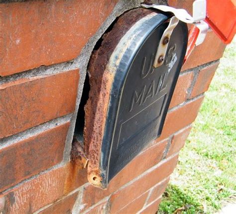 how to remove metal mailbox from brick enclosure|brick enclosed mailbox repairs.